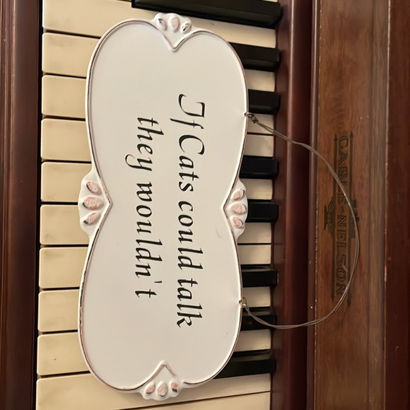 If Cats Could Talk They Wouldn’t Metal sign 8.5 x 4, with wire hanger NWT - Picture 2 of 8